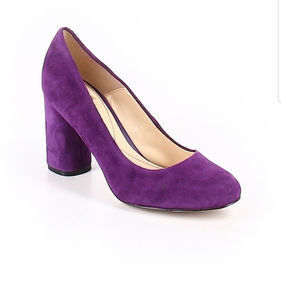 purple chunky heels